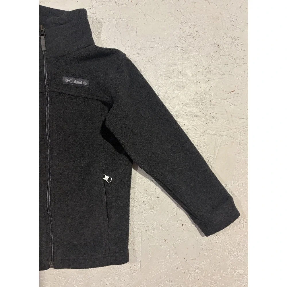 Columbia Sportswear Fleece Jacket Boys‎ XS Gray Mock Neck Full Zip Pockets